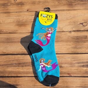 NWT Foozys Kids Mermaid Socks - Teal and Black - Unisex
